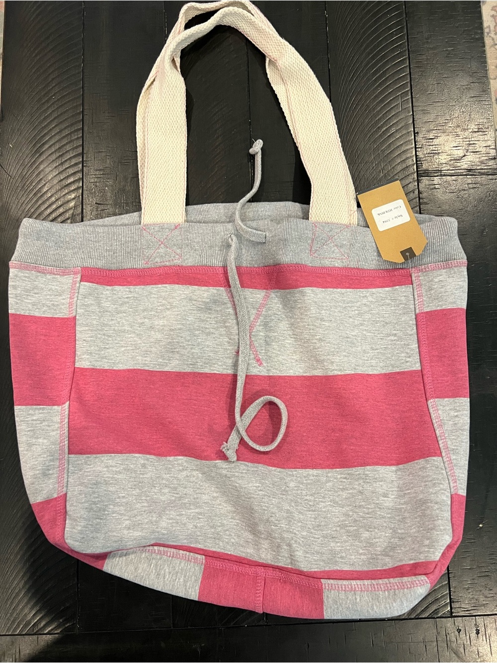 NWT MV Sport Pro-Weave Beachcomber Bag Heather Pink Gray Stripe Tote